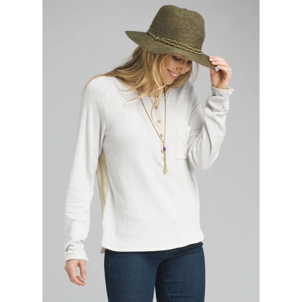 prAna Women's Hensley Henley in Bone Small NWT